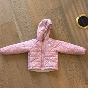 The North Face Light Pink Hooded Puffer Jacket